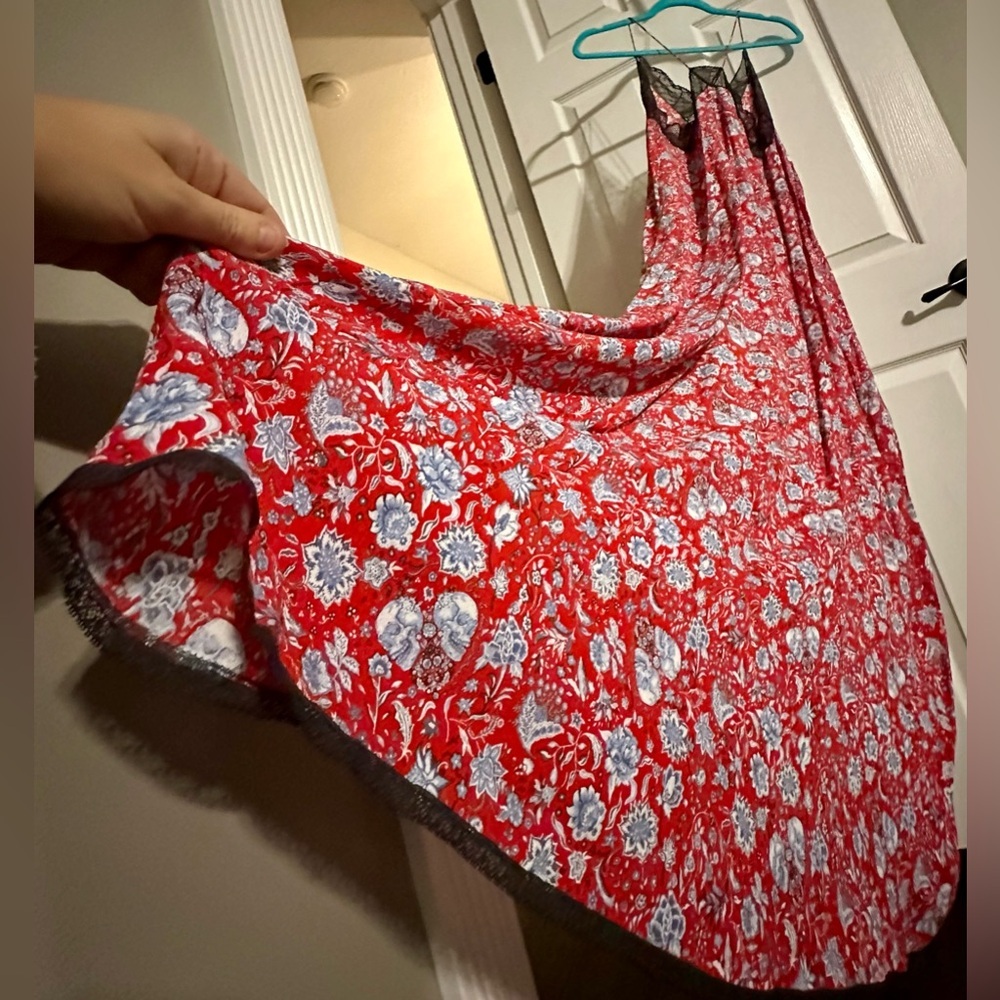 ‼️RARE‼️🎸ZADIG & VOLTAIRE🎸🔥NWOT🔥 FLORAL-PRINT HANDKERCHIEF-HEM DRESS— S - Picture 15 of 16